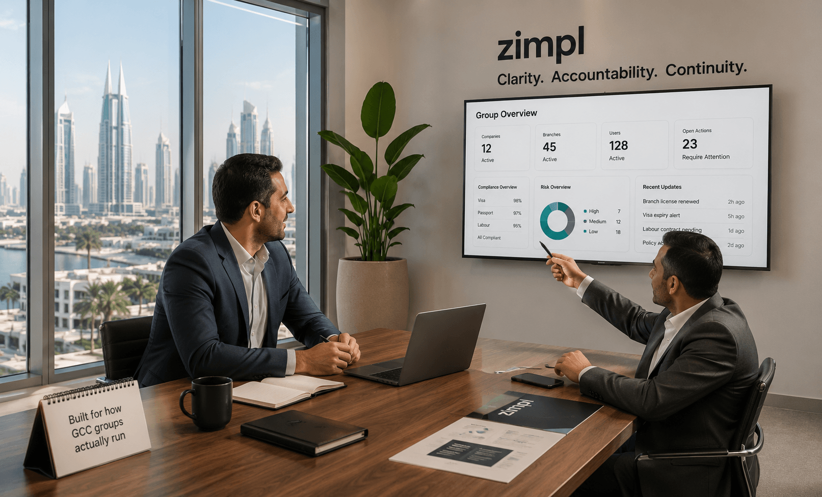 Business group leadership in discussion